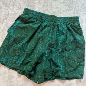 Outdoor Voices Teal Patterned Women's Athletic Shorts